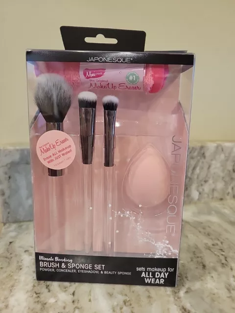 NUEVO Juego de 5 Cepillos y Esponjas Japoneses Ultimate Blending con Borrador