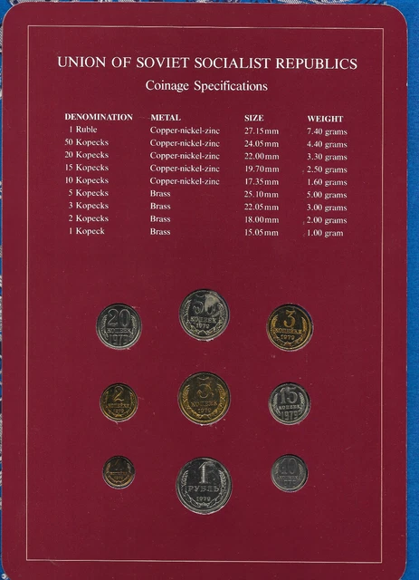 Coin Sets of All Nations USSR Russia w/card UNC all 1979 2