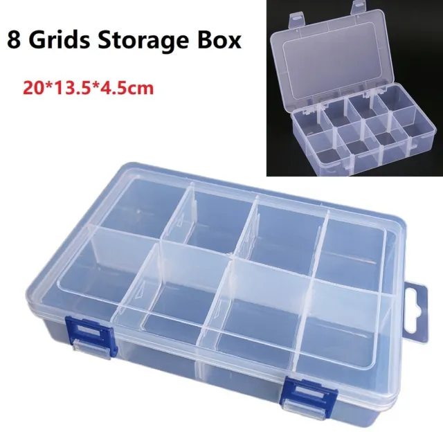Caja de almacenamiento de plástico tornillos organizador soporte de tornillo 8 compartimentos