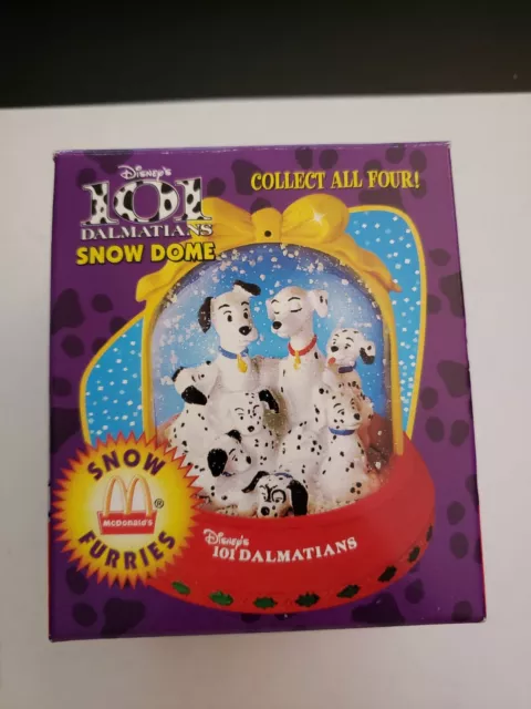 Vintage Disney 101 Dalmations Snowglobe Snow Dome by McDonald 1996 Snow Furries