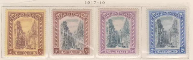 F194-89 1917-18 Bahamas set of 4 stamps Queens Staircase 3d to 2/- MH (CN (JB10)