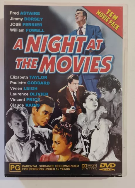 A Night At The Movies DVD (Region 4) VGC Thick Case Ten Movie Pack