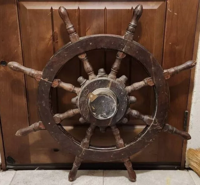 Antique 34" Inch Wooden Ship Wheel Beautiful Decorative Designer Best Gift Item