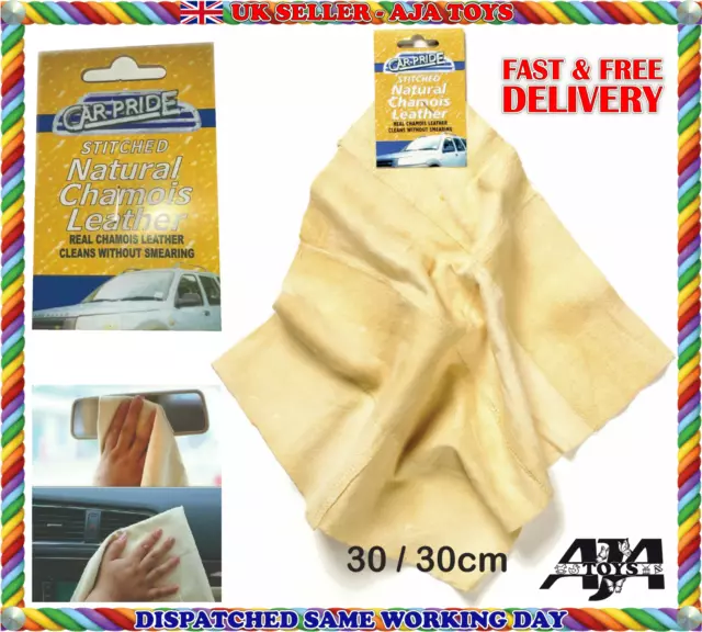 Natural Lether Chamois Real Genuine Car Shammy Chammy Drying Cleaning Cloth