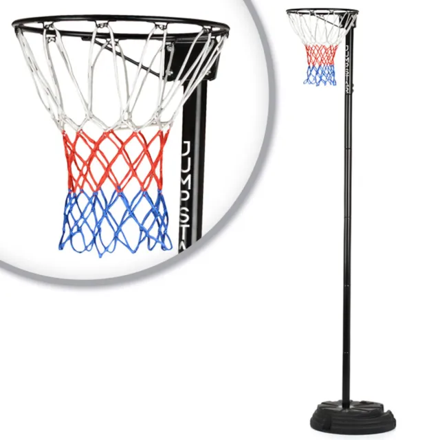 JumpStar Sports Junior Netball Post Stand Hoop Net Height Adjustable 8ft to 10ft 2