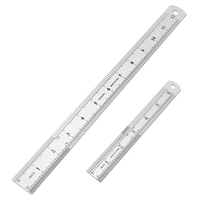 Stainless Steel Ruler 12 Inch + 6 Inch Metal Rulers O1R39361