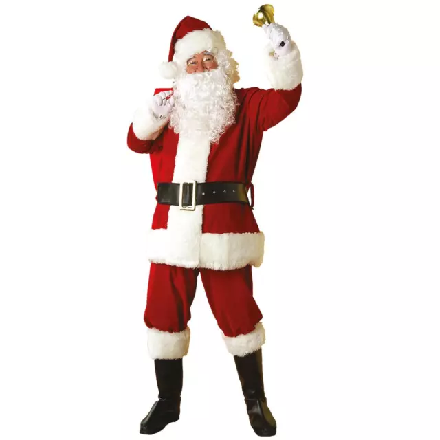 Hombre Lujo Santa Claus Navidades Festivo con Peluche Disfraz Traje de Santa