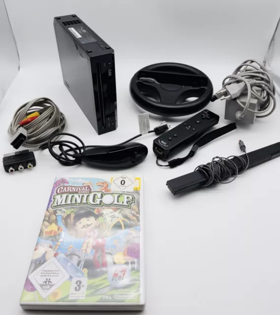Nintendo Wii Bundle 🦊 Console Games Black Remote Motion Spiel retro Videogame