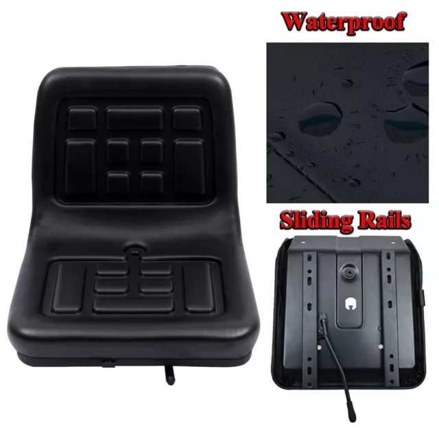 Universal Tractor Seat Forklift Digger Mower Dumper Seat Waterproof+Sliding Rail