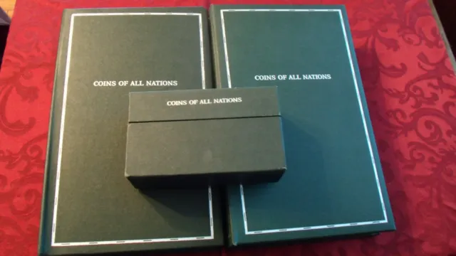 Coins Of All Nations Set 150 UNC Coins & Stamps Franklin Mint with info Cards