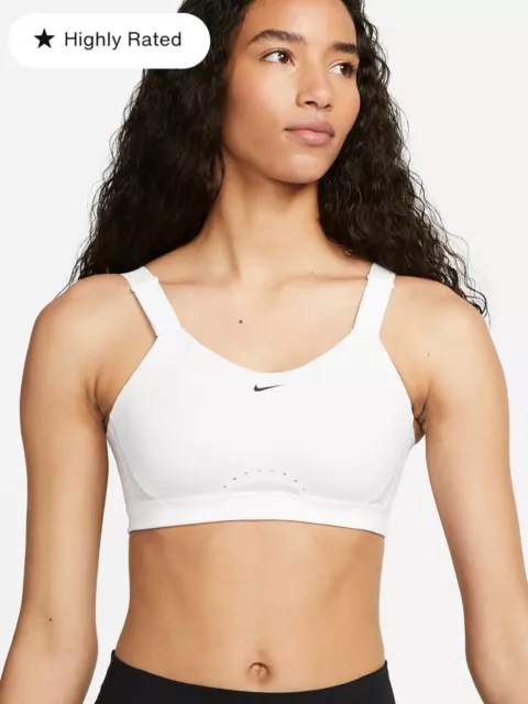 NEW! Nike S A-C Women's Alpha High Support Sports Bra-White DD0430-100