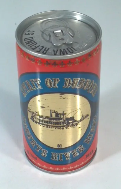 Vintage Spirit Of Dubuque Beer 12oz Can Steel Roberts River Rides Boat