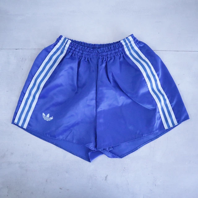 Adidas Ventex Vintage Short Glanz Sprinter Nylon Shiny Hose Retro Blue Size 3