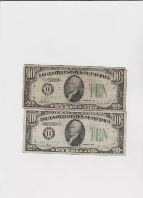 2-1934-C $10 Ten Dollars Frn Federal Reserve Note New York, Ny