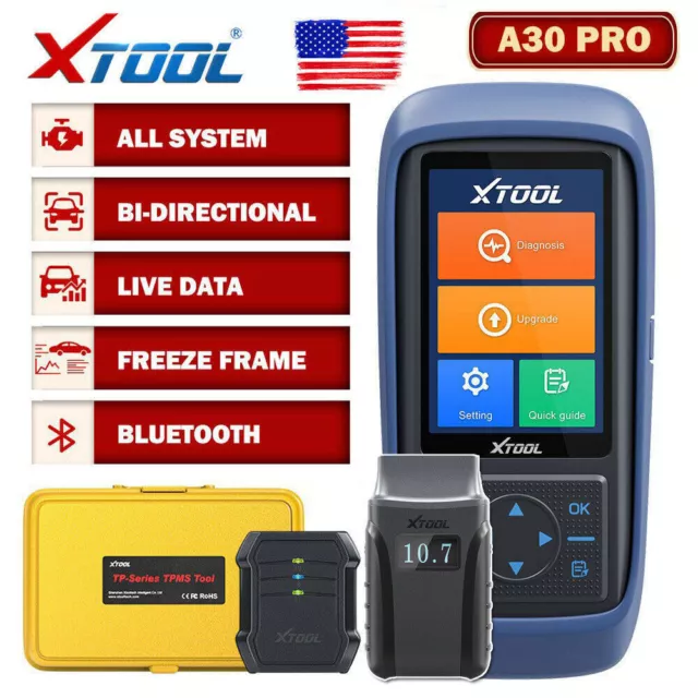 XTOOL A30/A30 PRO Wireless OBD2 Scanner Bidirectional Diagnostic Tool Key Coding