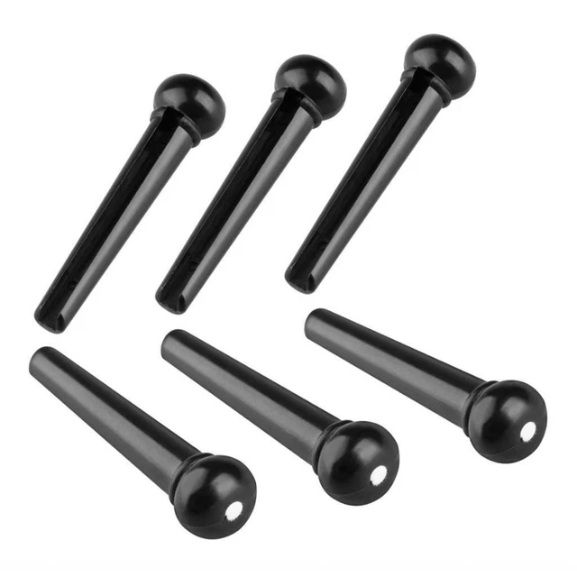 6 pièces guitare solide clous à cordes pont broche noir guitare accessoire