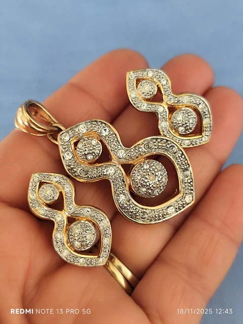 Boucles D'oreilles Clips Vintage En Or De Tolède Avec Perles Nacrées - Bon état