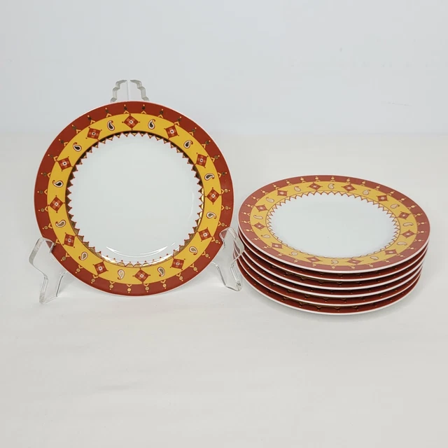 8 Assiettes à Dessert Geneviève Lethu Porcelaine - Série Sur La Route De Chandernagor