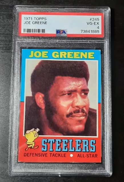 1971 Topps Joe Greene #245 PSA 4 Excellent Rookie Card Rare Pittsburgh Steelers
