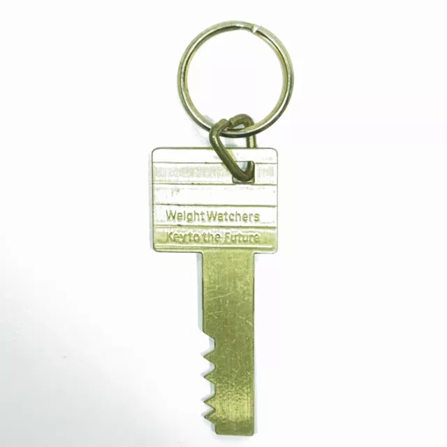 Weight Watchers Key Ring Key To The Future 3 1/2" Gold Toned WW