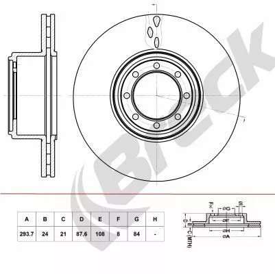 2x BRECK BR 394 VA1A0 Bremsscheibe passend für IVECO