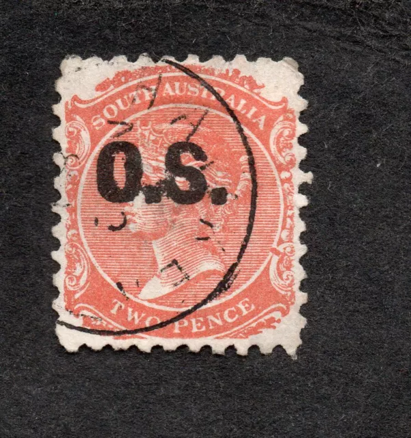 1877 South Australia Official overprint stamp. Two Pence 2d Orange Red P10 SGO44