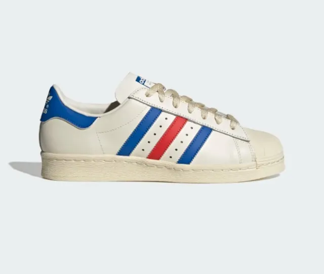 Size US 11 adidas Superstar 82 Cloud White Blue Dawn Red  HQ8876