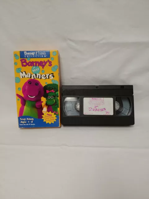 Barney And Friends Barneys Best Manners Vhs Dinosaur 1993 Vintage Rare