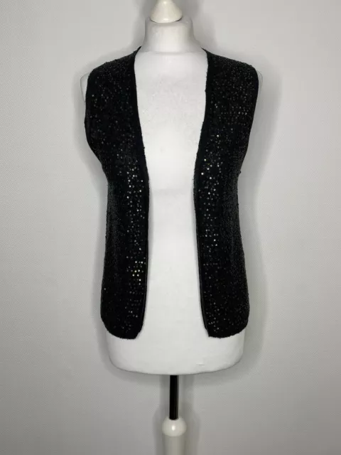 Zadig & Voltaire Deluxe Dark Grey Sequin Wool Cashmere Womens Vest WaistCoat M