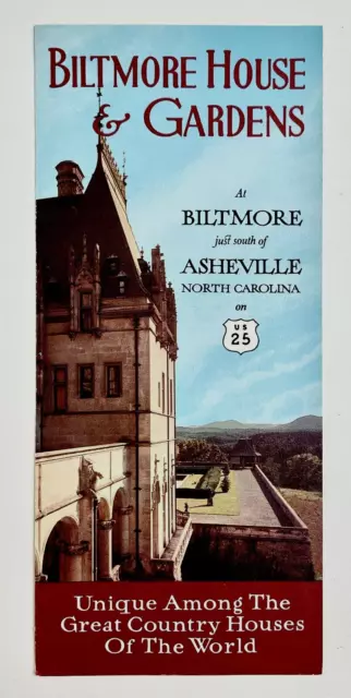 1960s Biltmore House & Gardens Asheville NC Vintage Travel Brochure Map Photos