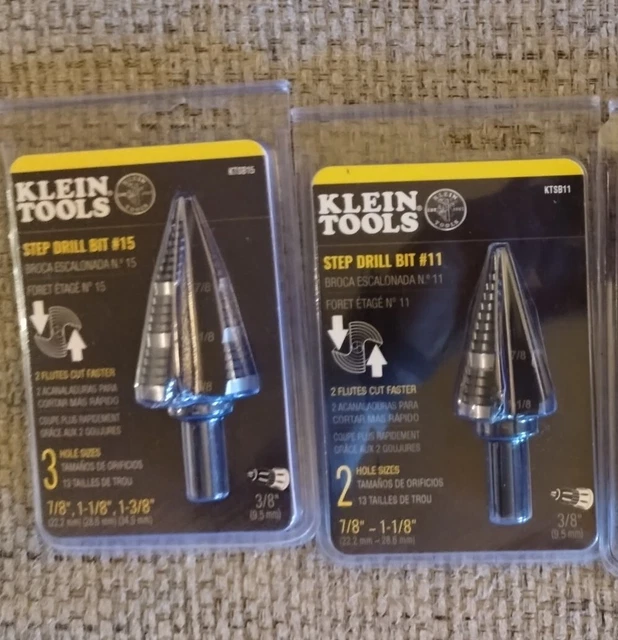 Klein Tools Double Fluted Step Drill Bits
