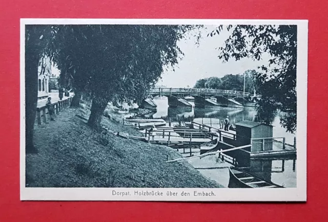 AK Estland DORPAT Tartu um 1930 Holzbrücke über den Embach   ( 35681