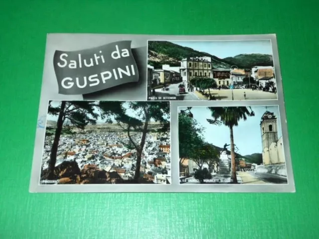Cartolina Saluti da Guspini - Vedute diverse 1960.