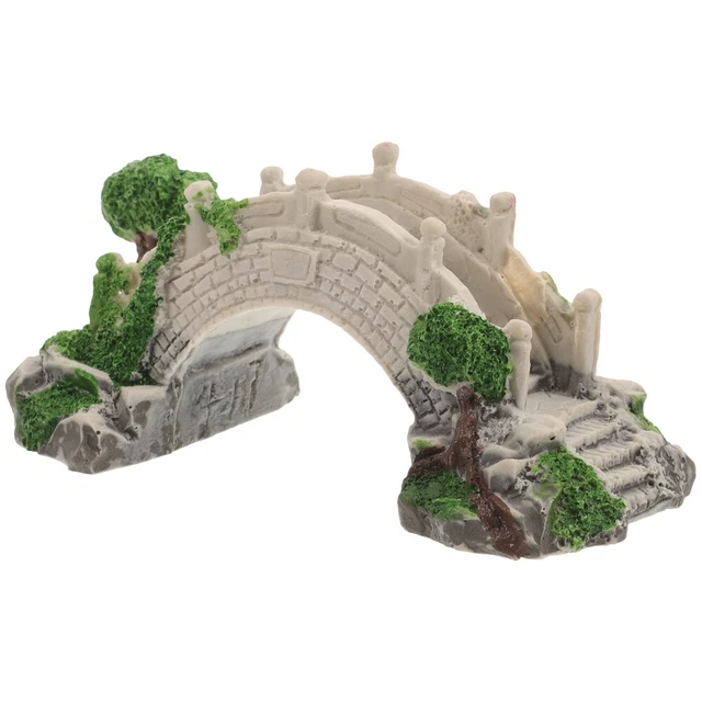 Miniature Bridge Figurine Bonsai Landscape Bridge Adornment Small Resin Bridge