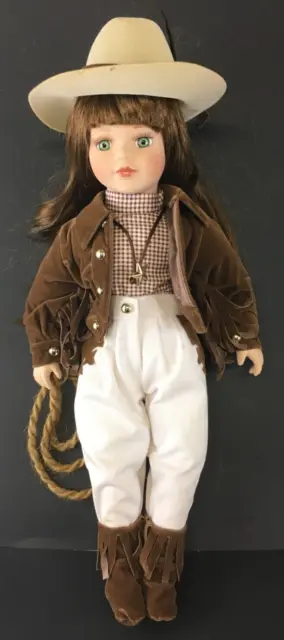 Vintage Heritage Signature Collection Porcelain Cowgirl Doll Darleen #12208