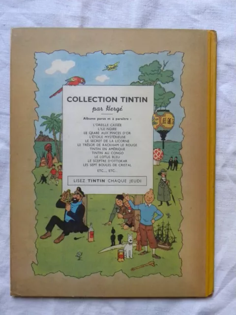 Hergé Tintin les 7 boules de cristal B2 EO 1948 Très bel état 2