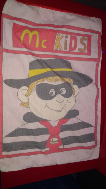McDonalds McKids Vintage Small Pillow case Hamburgler Decent Condition