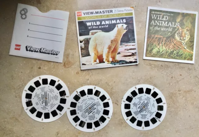 VIEW MASTER  3 Scheiben WILD ANIMALS OF THE WORLD     (B614)