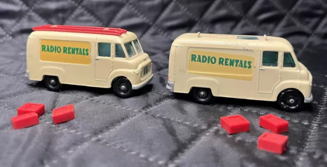 Lot of 2 - Vintage Lesney Matchbox # 62 TV Service Van With 6 T.V.'s & 1 Ladder