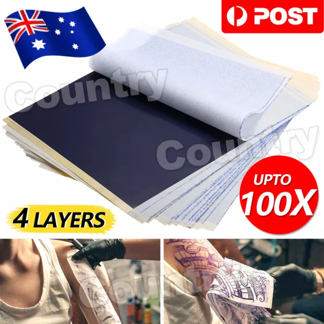 100X Tattoo Stencil Transfer Paper Spirit Thermal Carbon Tracing Copier Supplies
