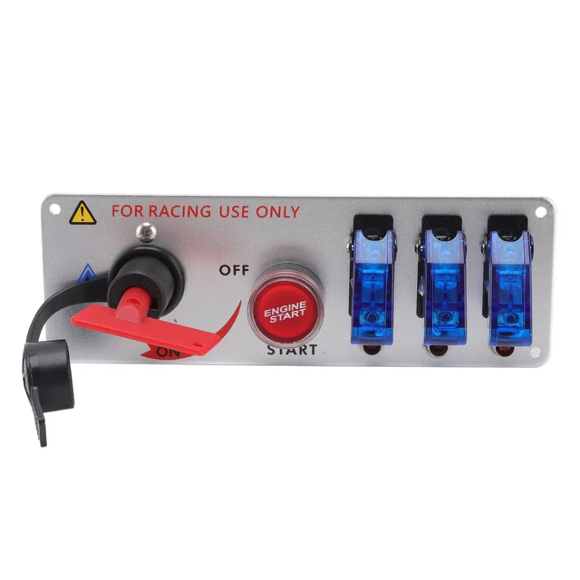 Pannello interruttore di accensione interruttore LED auto 5in1 12 V con pulsante di avviamento motore per