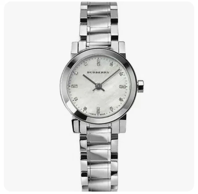 Burberry BU9224 Mother of Pearl Diamond Stainless Steel Ladies 26mm Watch & Box