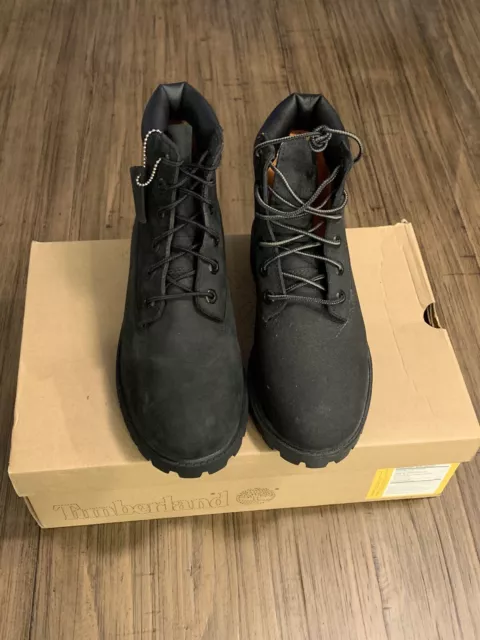 Timberland 6in Premium Waterproof Boots Nubuck  4Y Junior/Women 12907 Black New