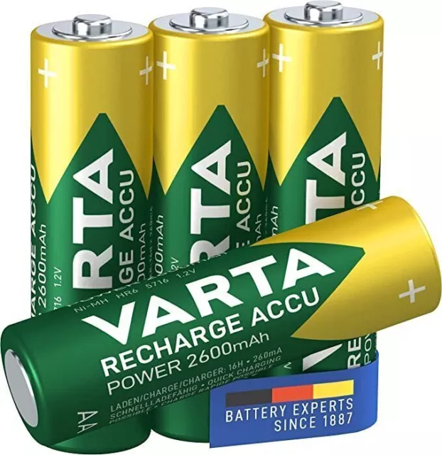 Varta Power Akkus Accus AA Mignon 2600 mAh 5716 aufladbare Batterien +aus 2024+