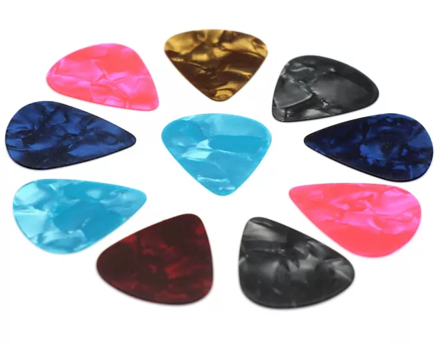 10 Colourful Celluloid Extra Light Thin Guitar Picks .46mm Acoustic Electric Uke