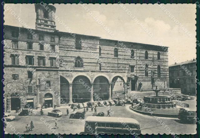 Perugia Città Corriera Auto PIEGA FG cartolina KB4658