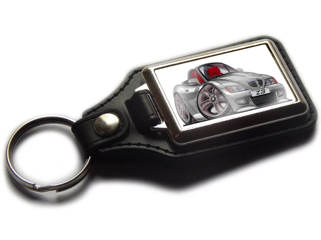 BMW Z3 CONVERTIBLE Sports Car Koolart Leather and Chrome Keyring