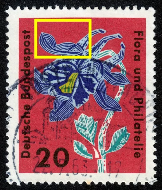 03-201) Bund FLORA und PHILATELIE MiNr 394 mit Abart gestempelt