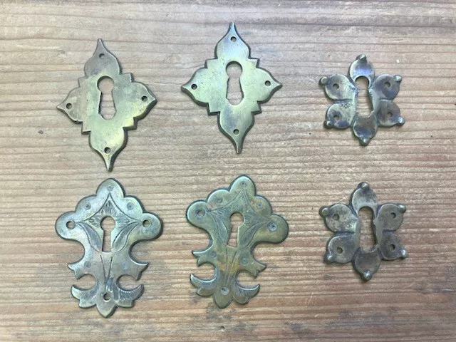 Lot Of6 Vintage Fancy Escutcheons Antique  Key Hole Cover Plates Escutcheon
