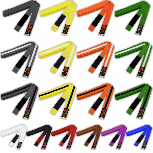 MAR Child Sizes Martial Arts BJJ/Brazilian Jiu-Jitsu Coloured Grading Belts